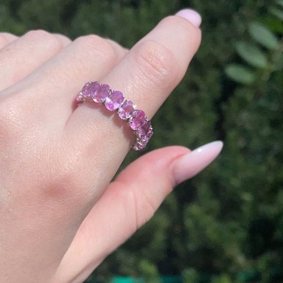 ❌Sterling Silver Pink Crystal Ring - Picture 7 of 14